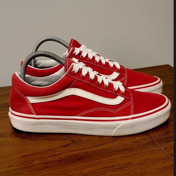 Vans Red and White Old Skool Sneakers - Picture 1 of 1
